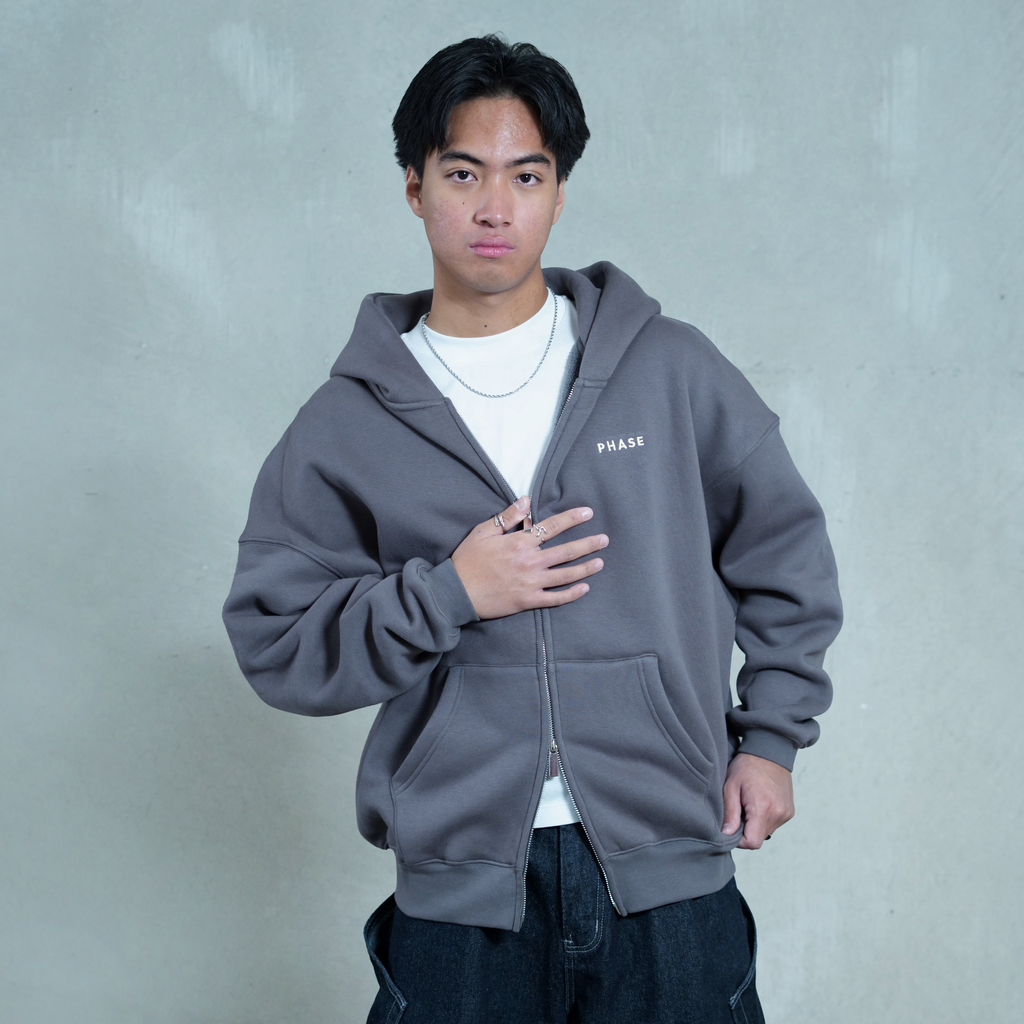 Stone Gray - Zip Hoodie