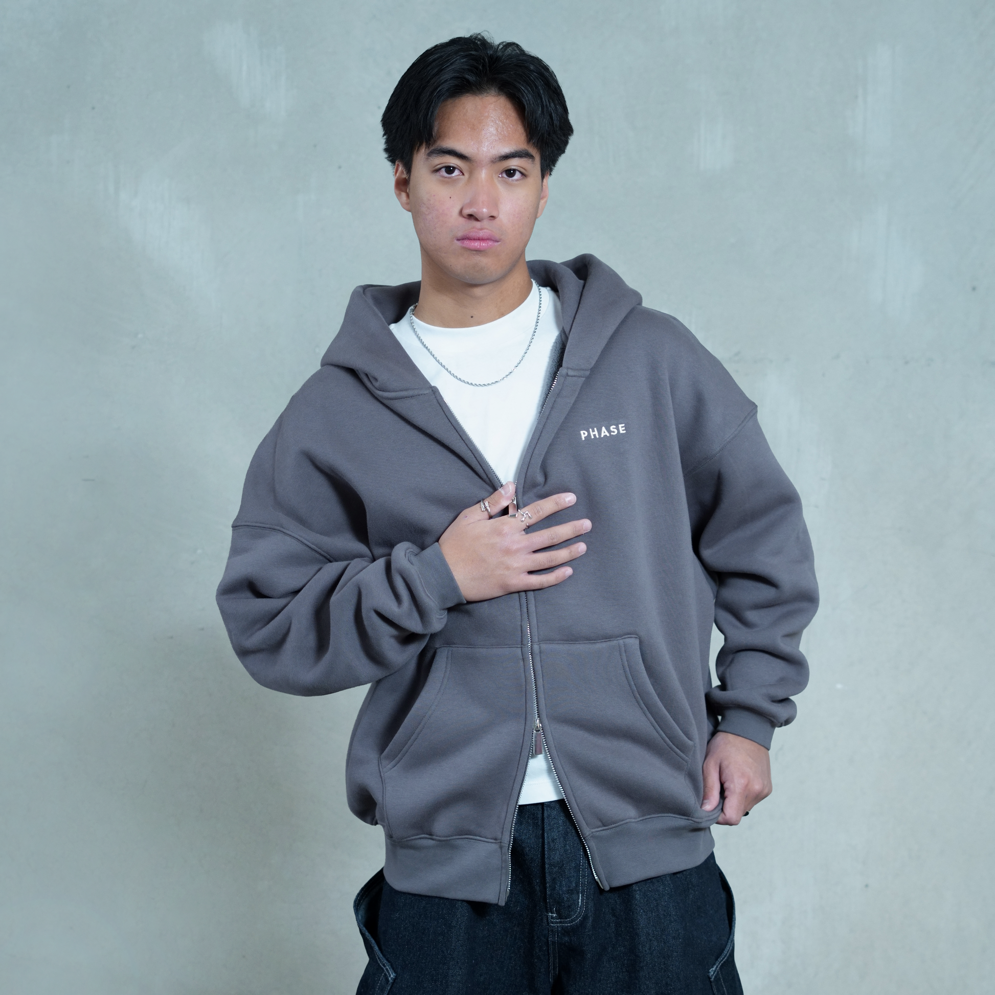 Stone Gray - Zip Hoodie