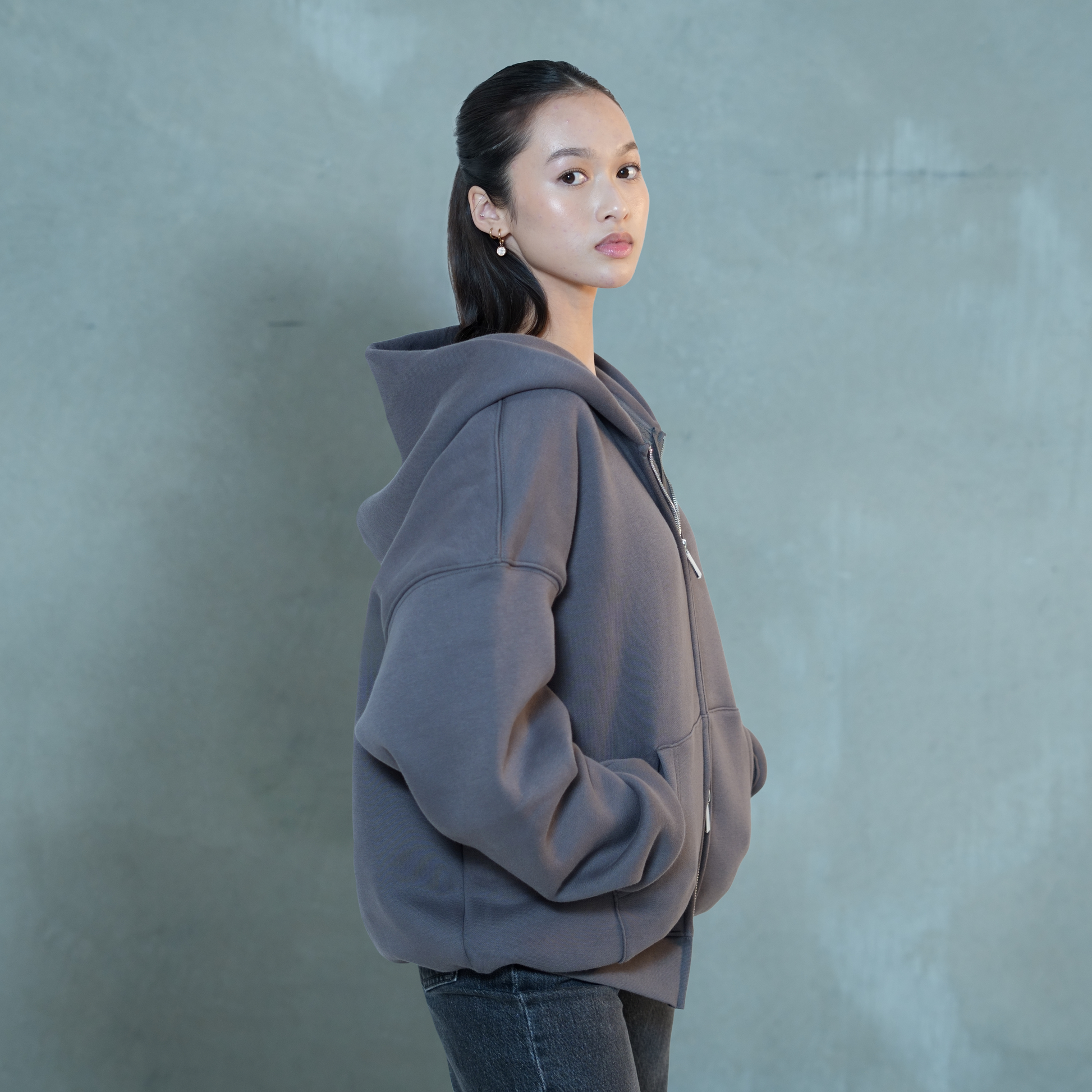 Stone Gray - Zip Hoodie