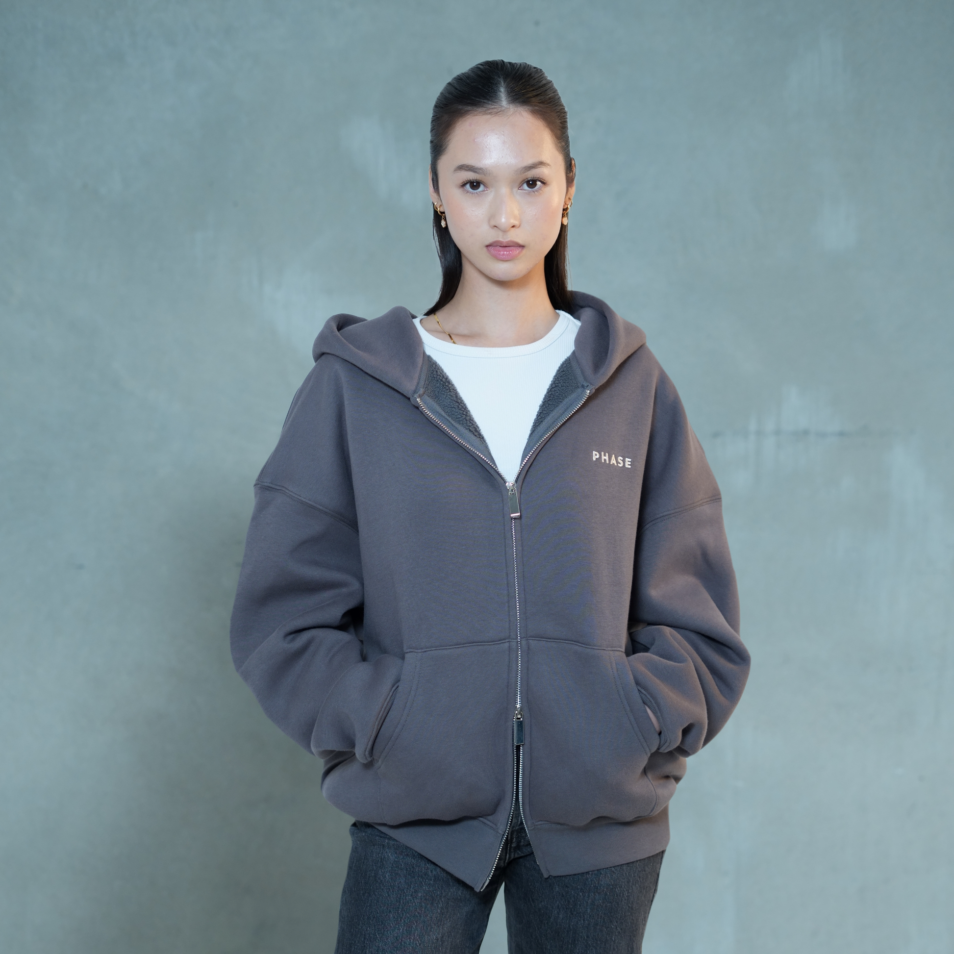 Stone Gray - Zip Hoodie